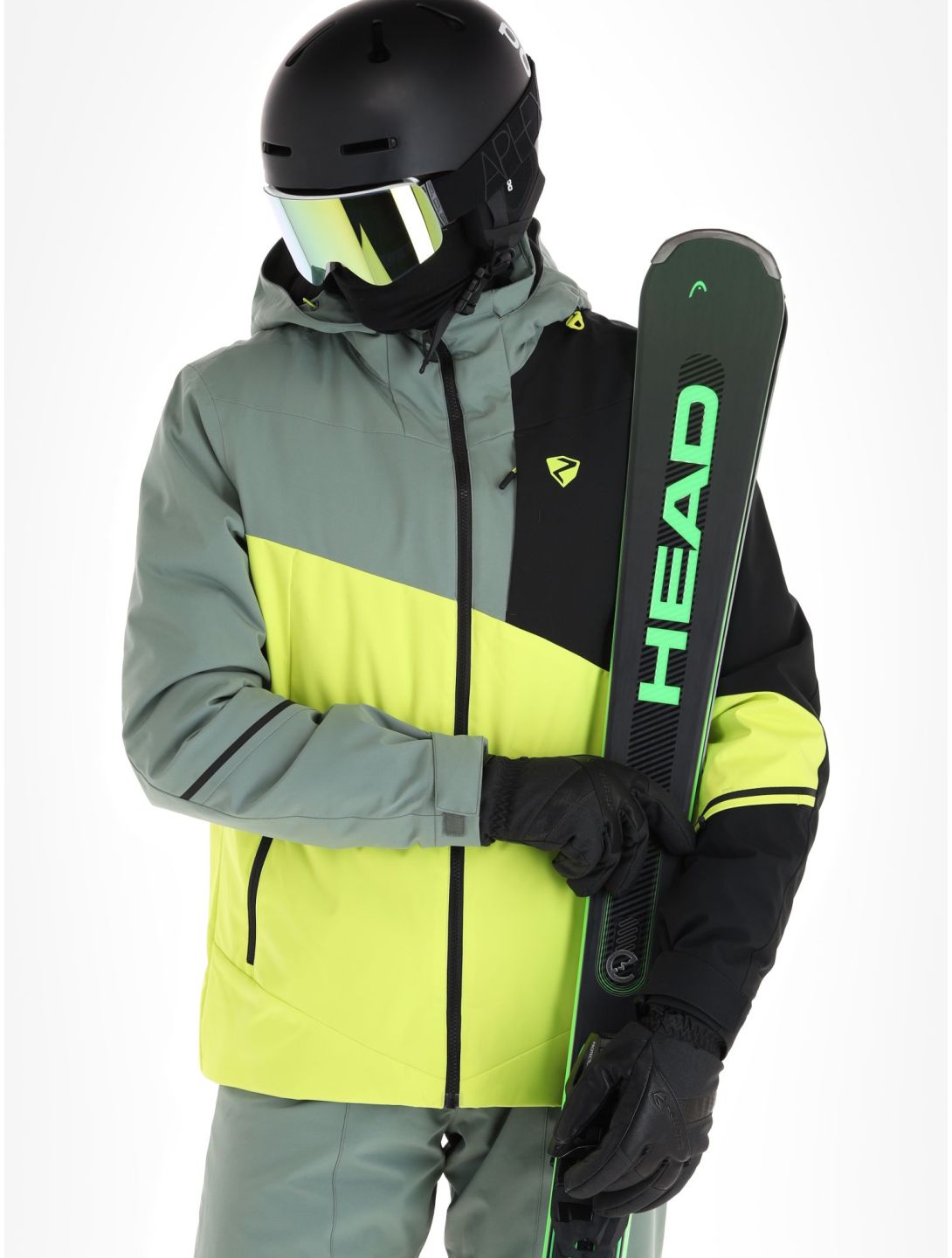 Ziener, Timpa veste de ski hommes Bitter Lemon jaune, noir, vert 