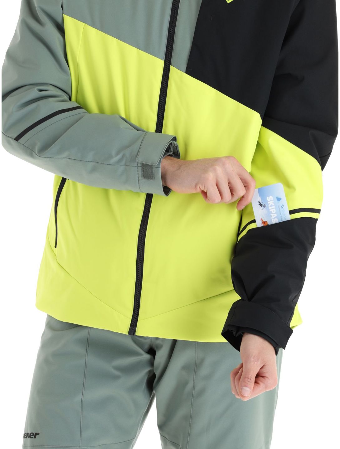 Ziener, Timpa veste de ski hommes Bitter Lemon jaune, noir, vert 