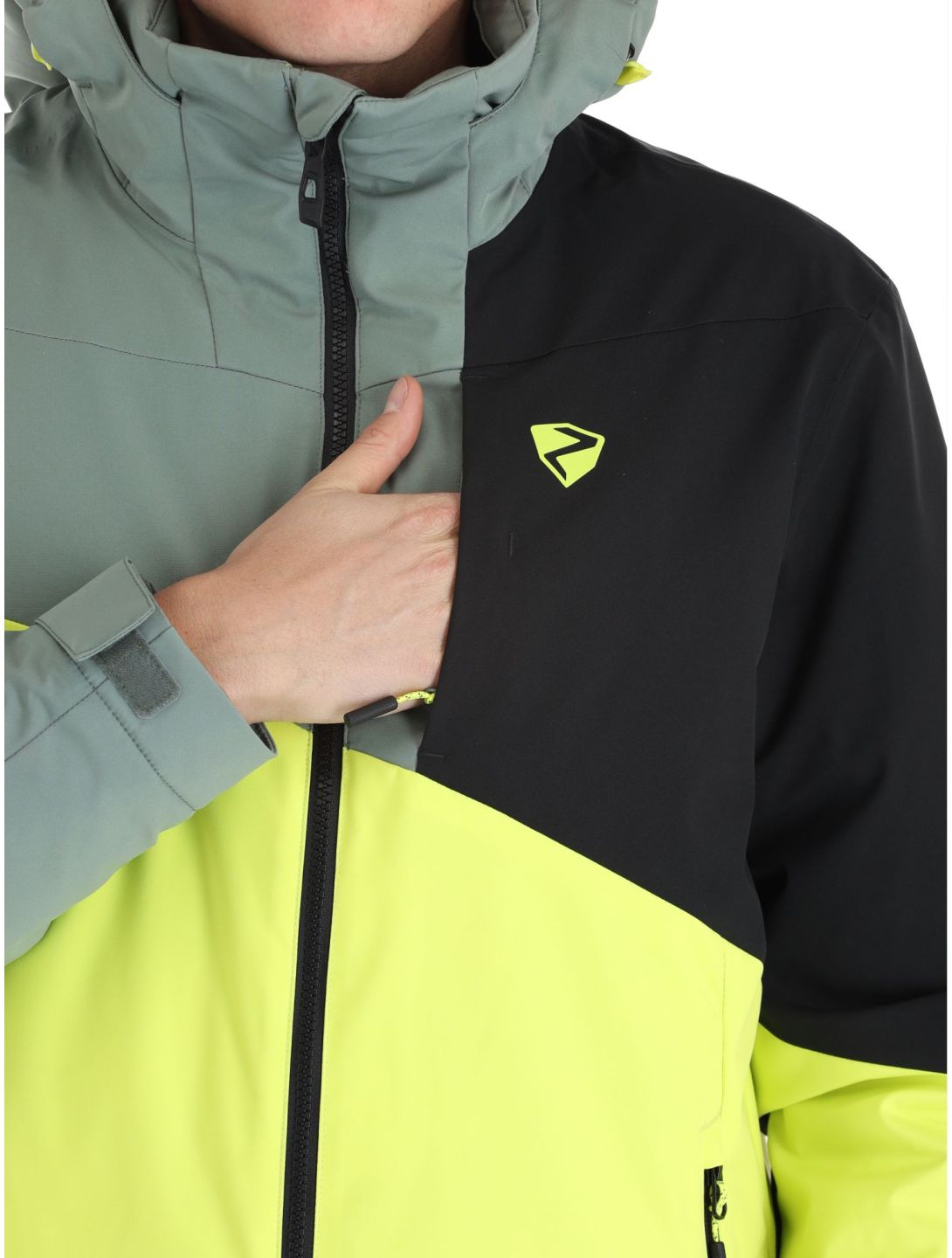 Ziener, Timpa veste de ski hommes Bitter Lemon jaune, noir, vert 