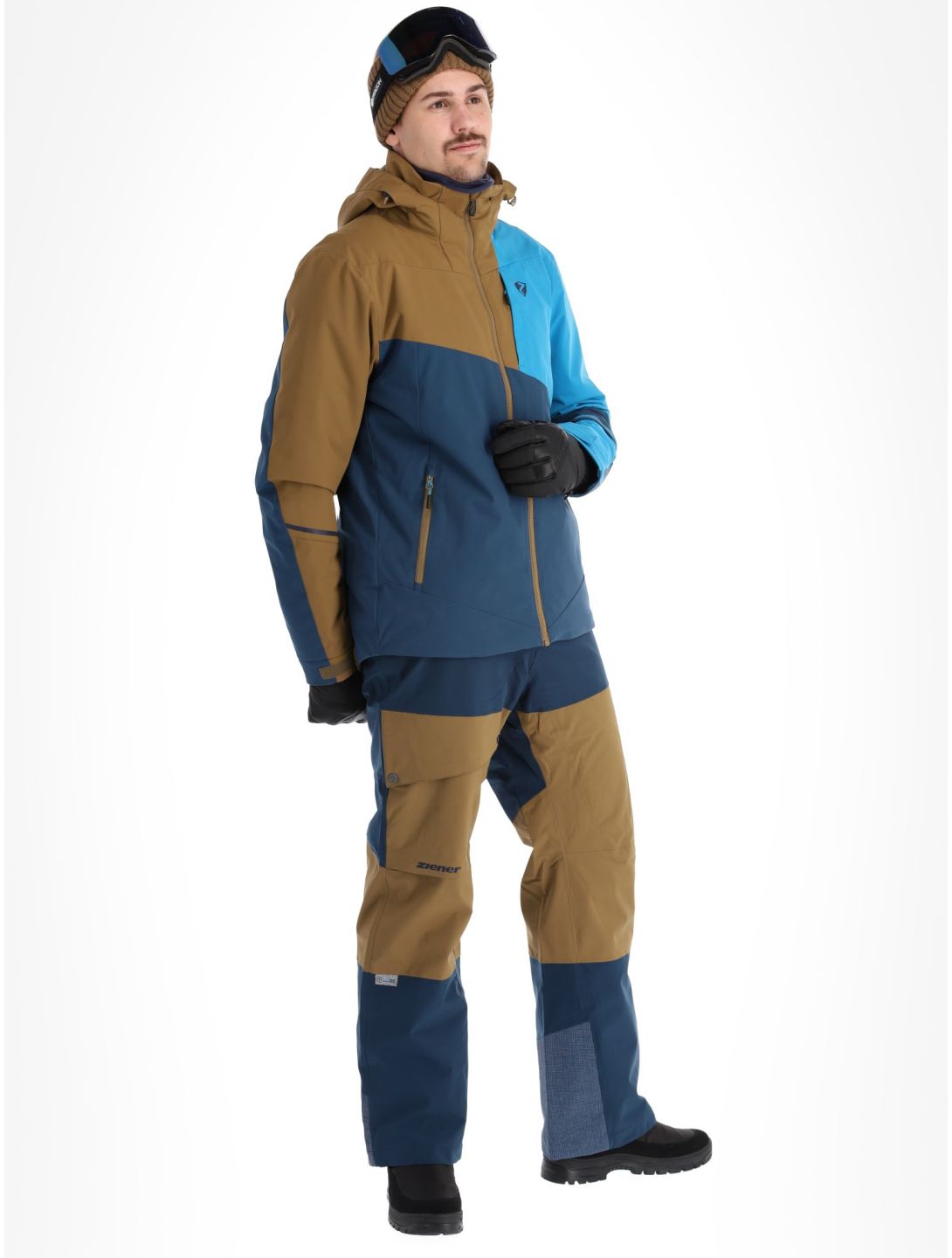 Ziener, Timpa veste de ski hommes Hale Navy bleu, gris, vert 