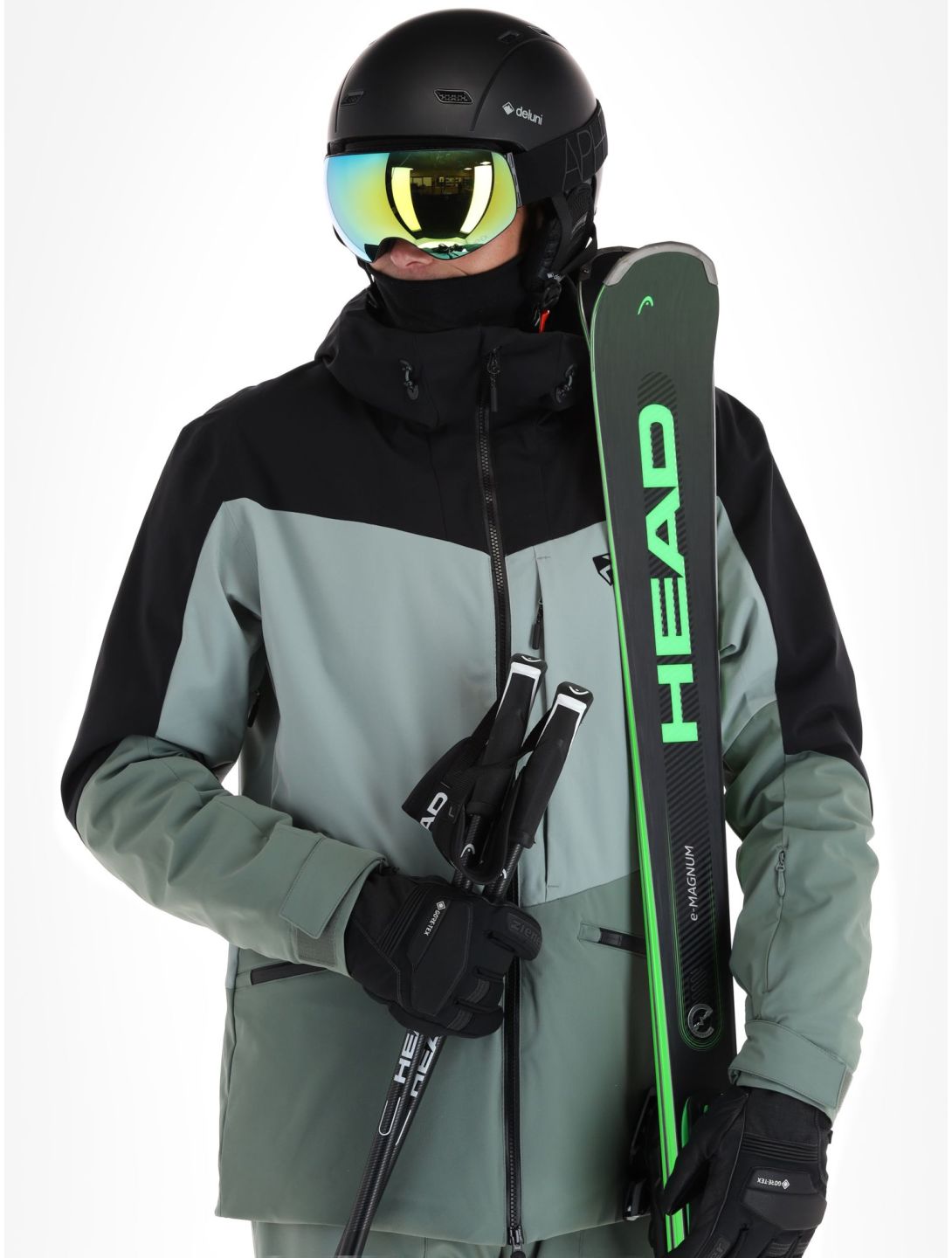 Ziener, Triglav veste de ski hommes Green Mud noir, vert 