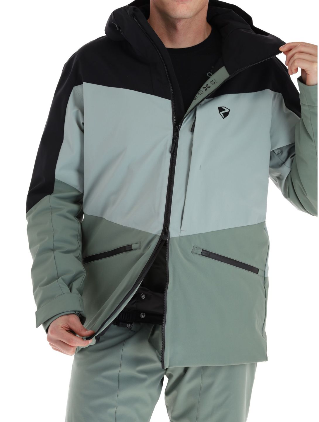 Ziener, Triglav veste de ski hommes Green Mud noir, vert 