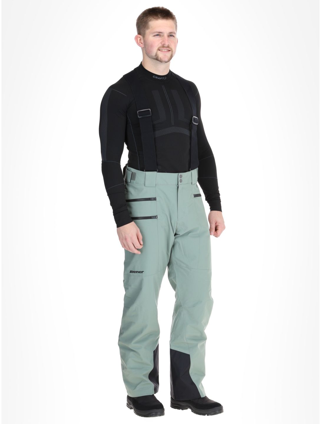 Ziener, Tronador pantalon de ski hommes Green Mud vert 