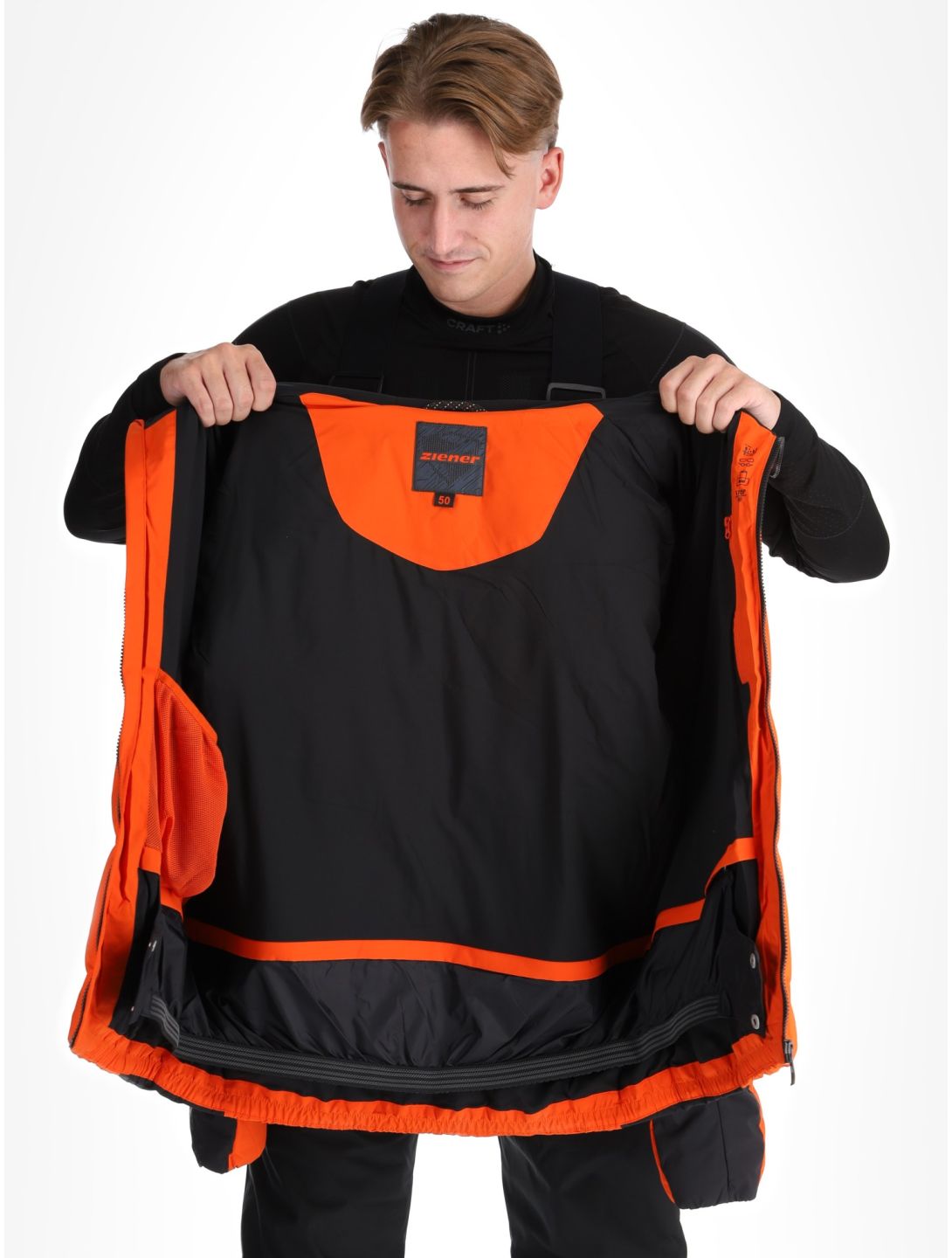 Ziener, Tyers veste de ski hommes Orange Pumpkin orange 