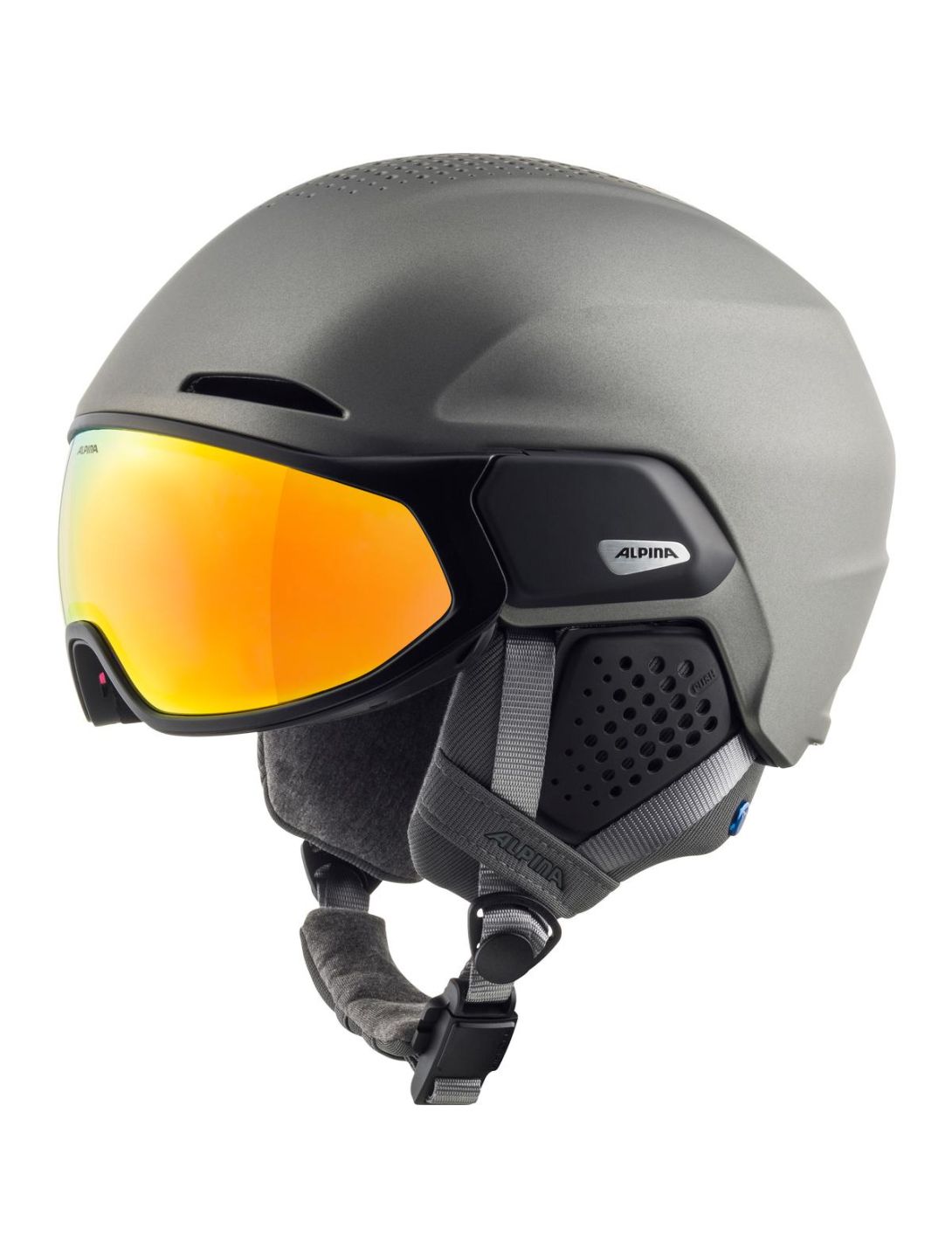 Alpina, ORO QV Mips casque de ski avec visière unisexe Gunmetal Matt gris 