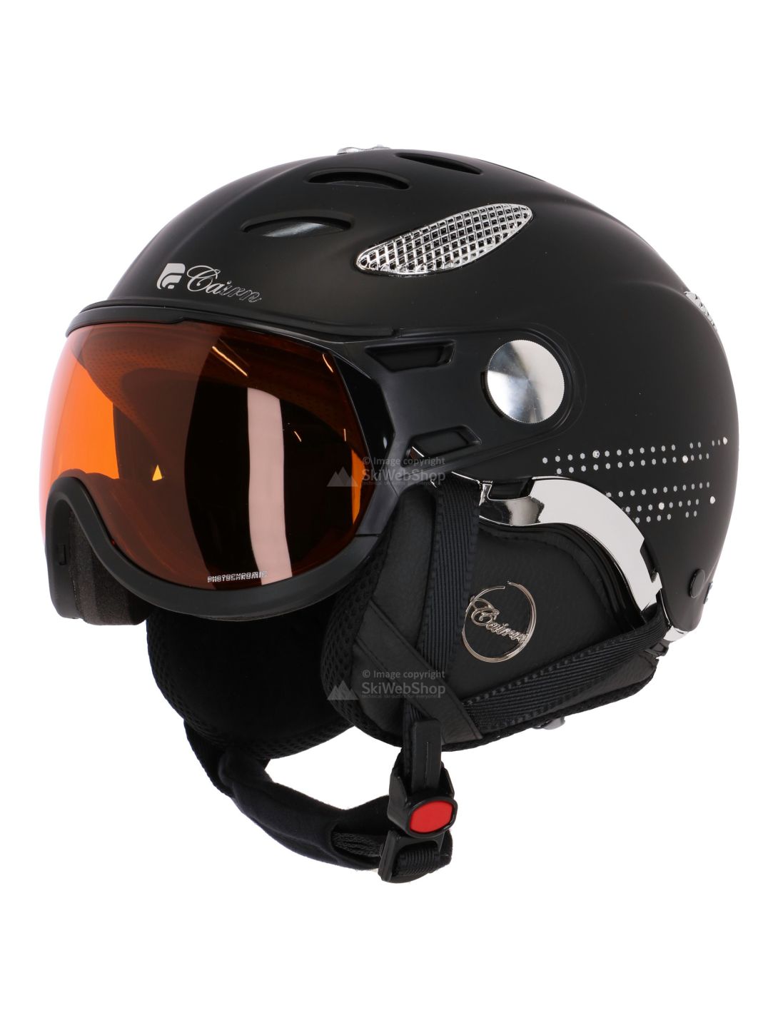 Cairn, Cosmos, ski helmet with photochromic visor, crystal riviera black