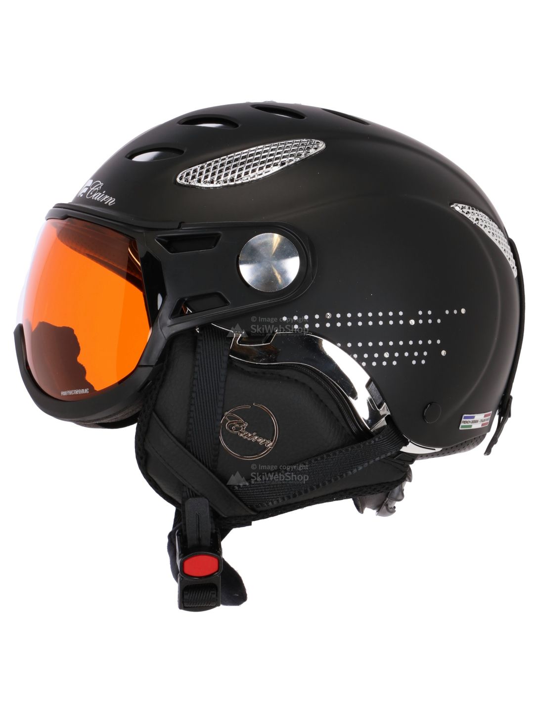 Cairn, Cosmos, ski helmet with photochromic visor, crystal riviera black