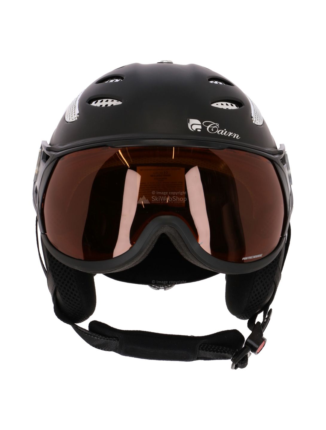 Cairn, Cosmos, ski helmet with photochromic visor, crystal riviera black