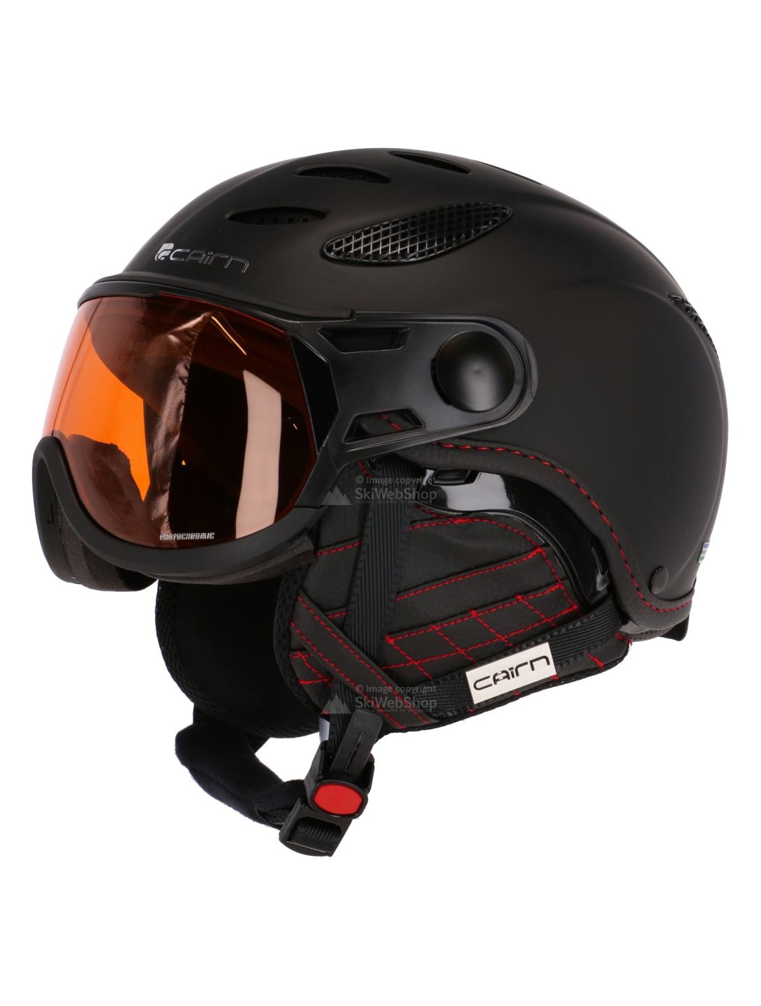 Cairn, Cosmos, ski helmet with photochromic visor, mat black contour 