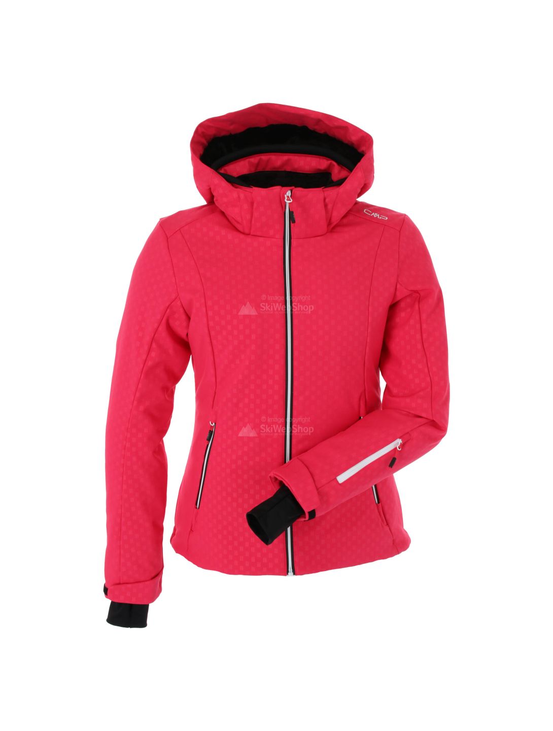 CMP, Softshell jacket zip hood, softshell ski jacket, women, rhodamine pink