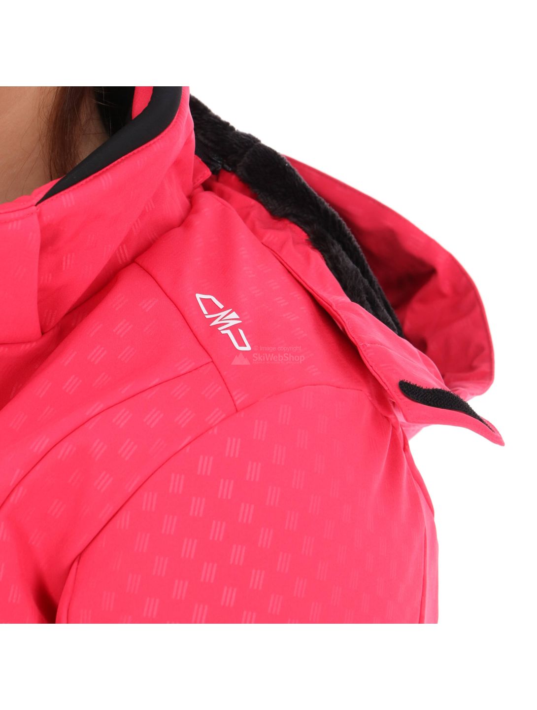 CMP, Softshell jacket zip hood, softshell ski jacket, women, rhodamine pink