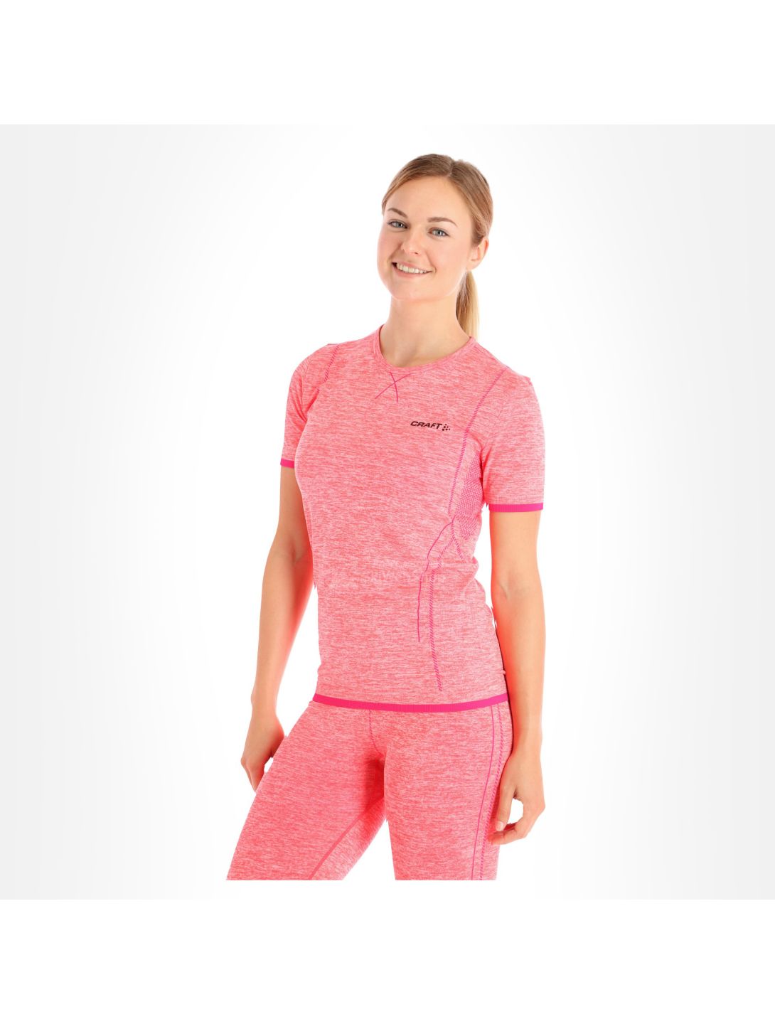 Craft, Active Comfort RN SS, thermal shirt, women,crush pink