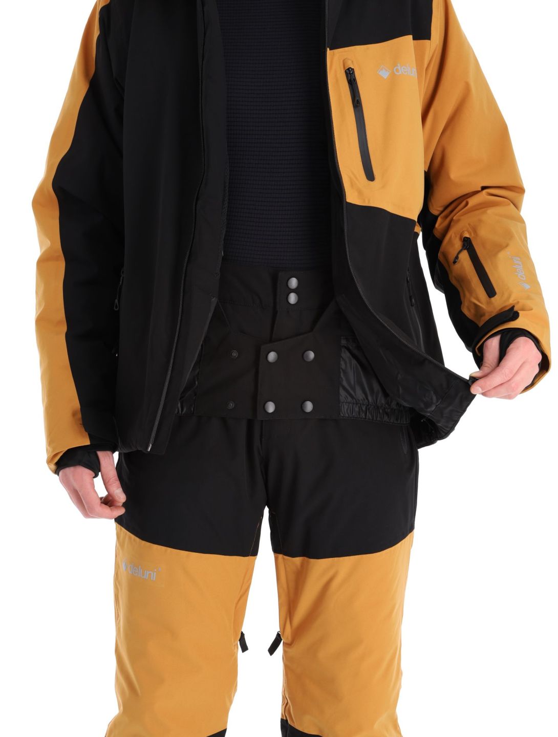 Deluni, Icerocker Plus veste de ski hommes Black / Brown brun, noir 