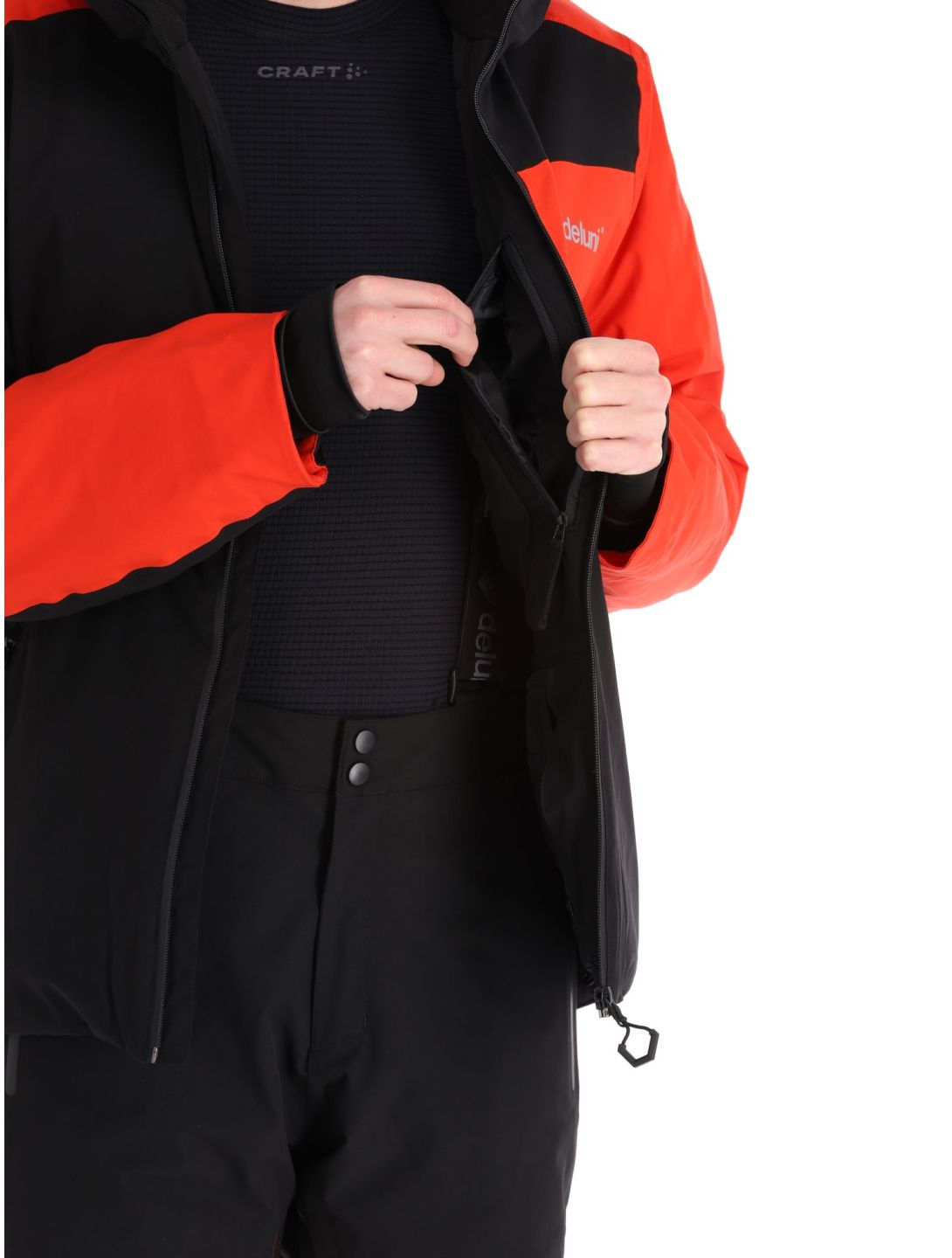 Deluni, Icerocker Plus veste de ski hommes Black / Red noir, rouge 