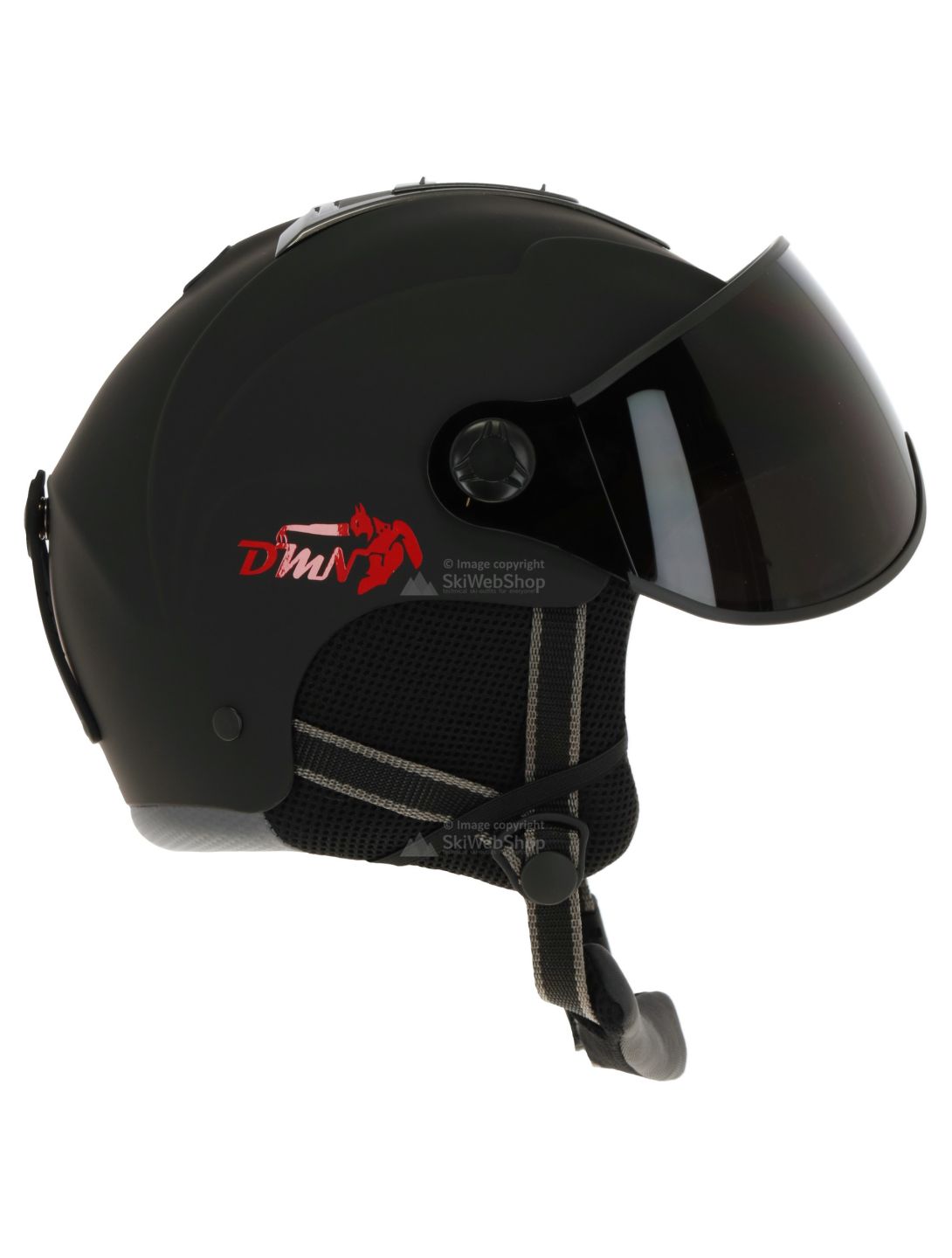 Demon, Compact, Ski helmet with visor, black