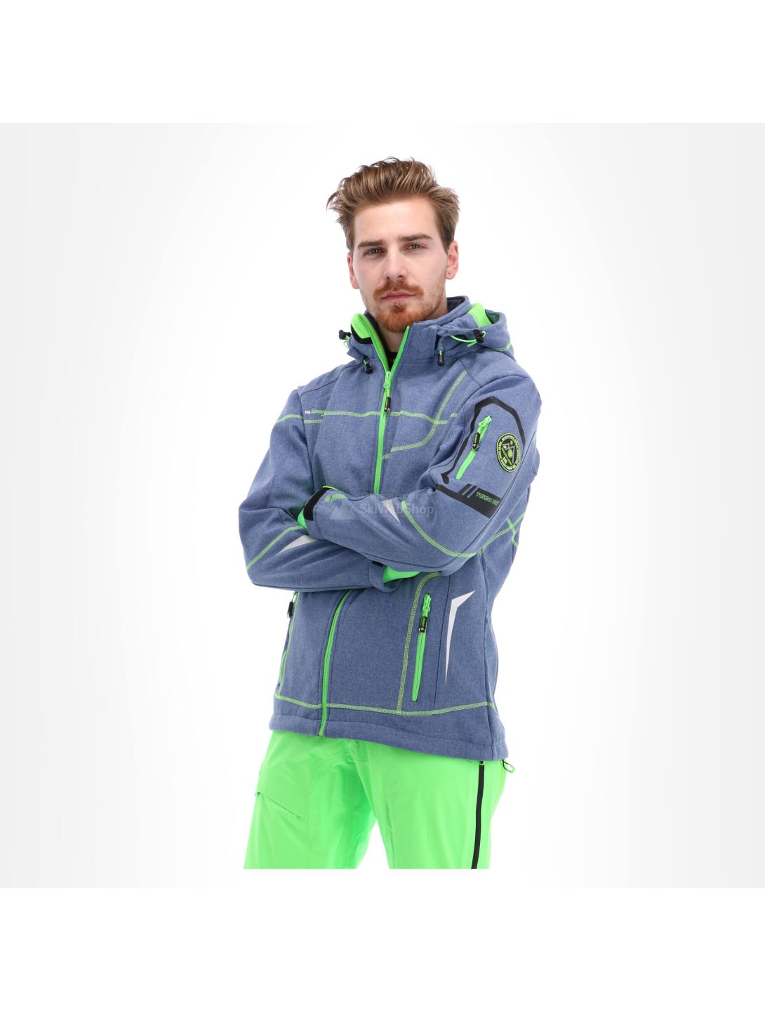 Geographical Norway, Tushiba 007 veste de ski softshell hommes bleu, vert 