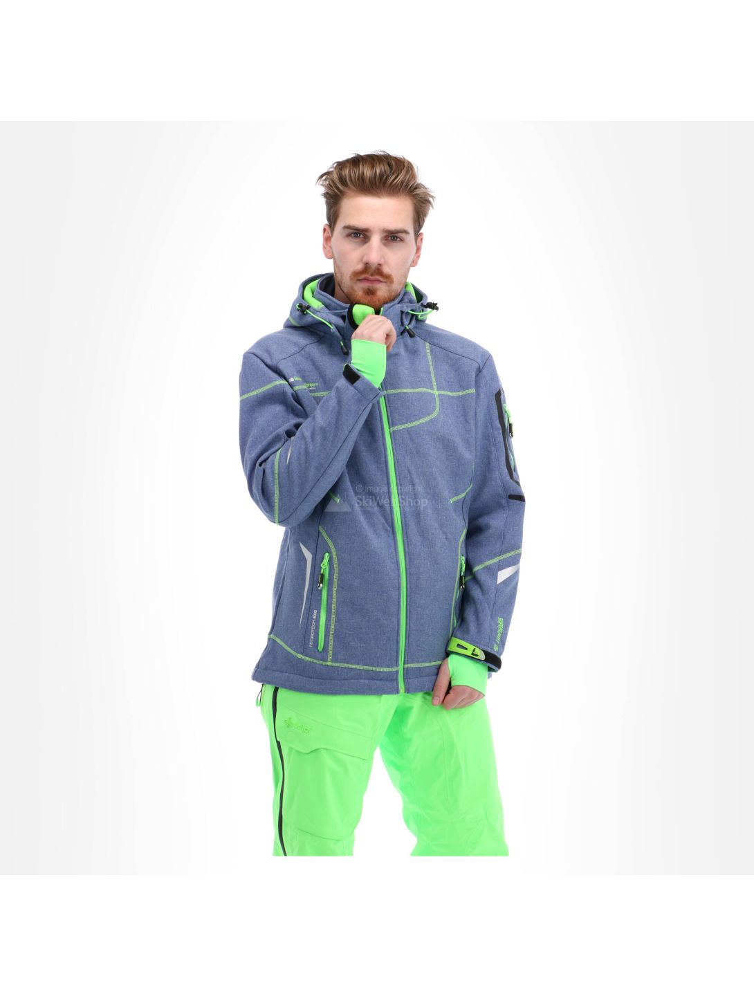 Geographical Norway, Tushiba 007 veste de ski softshell hommes bleu, vert 