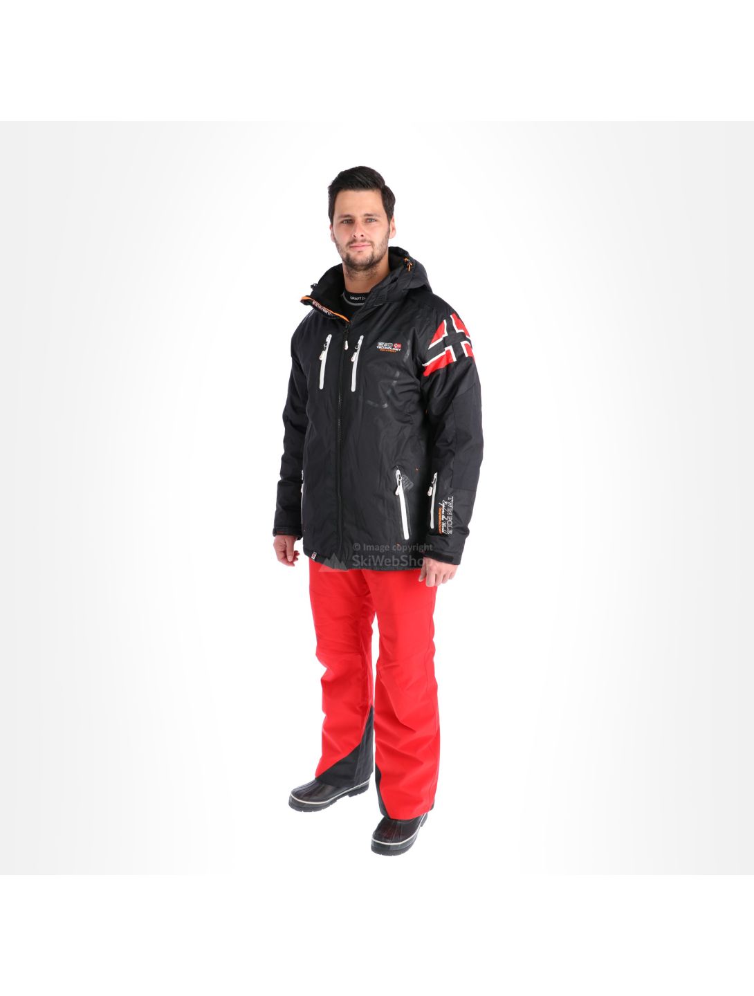 Geographical Norway, veste de ski noir, rouge 