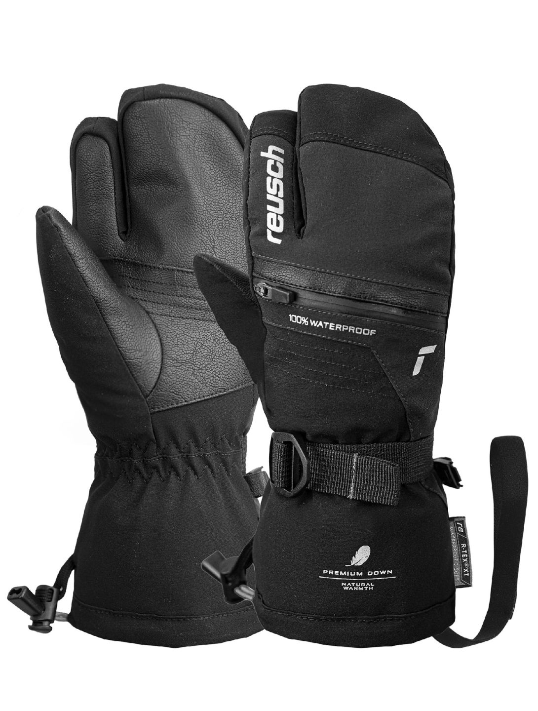 Reusch, Lando R-TEX® XT Lobster gants de ski enfants Black / Silver argent, noir 