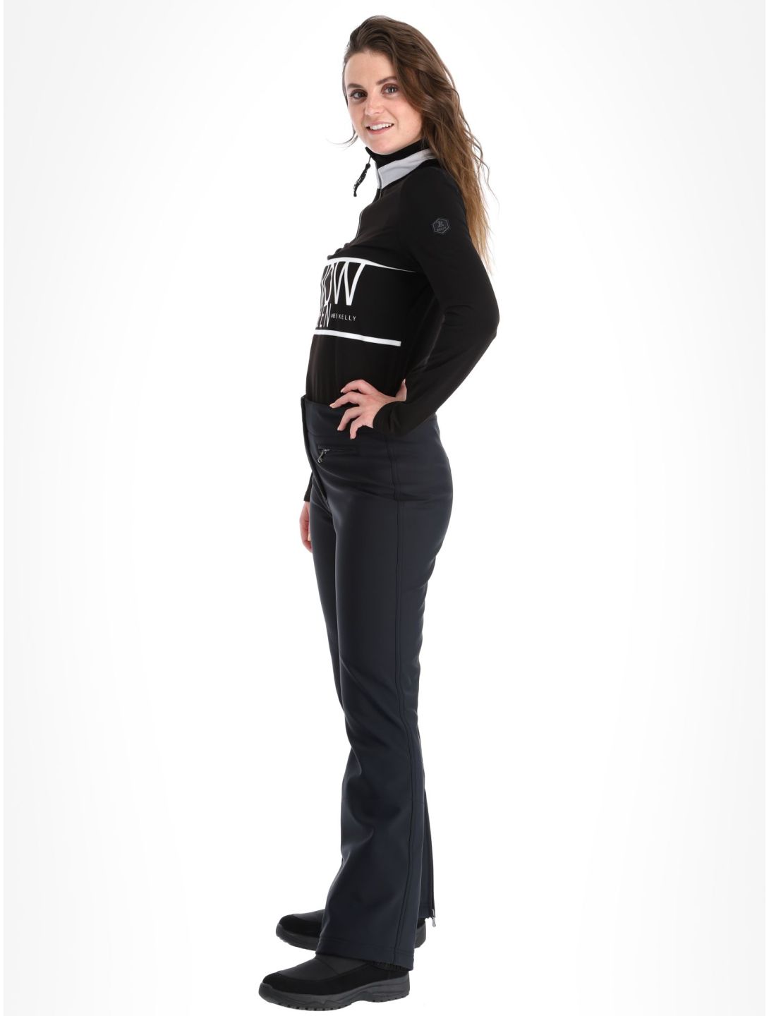 Kelly, Liz pantalon de ski en softshell femmes Black noir 