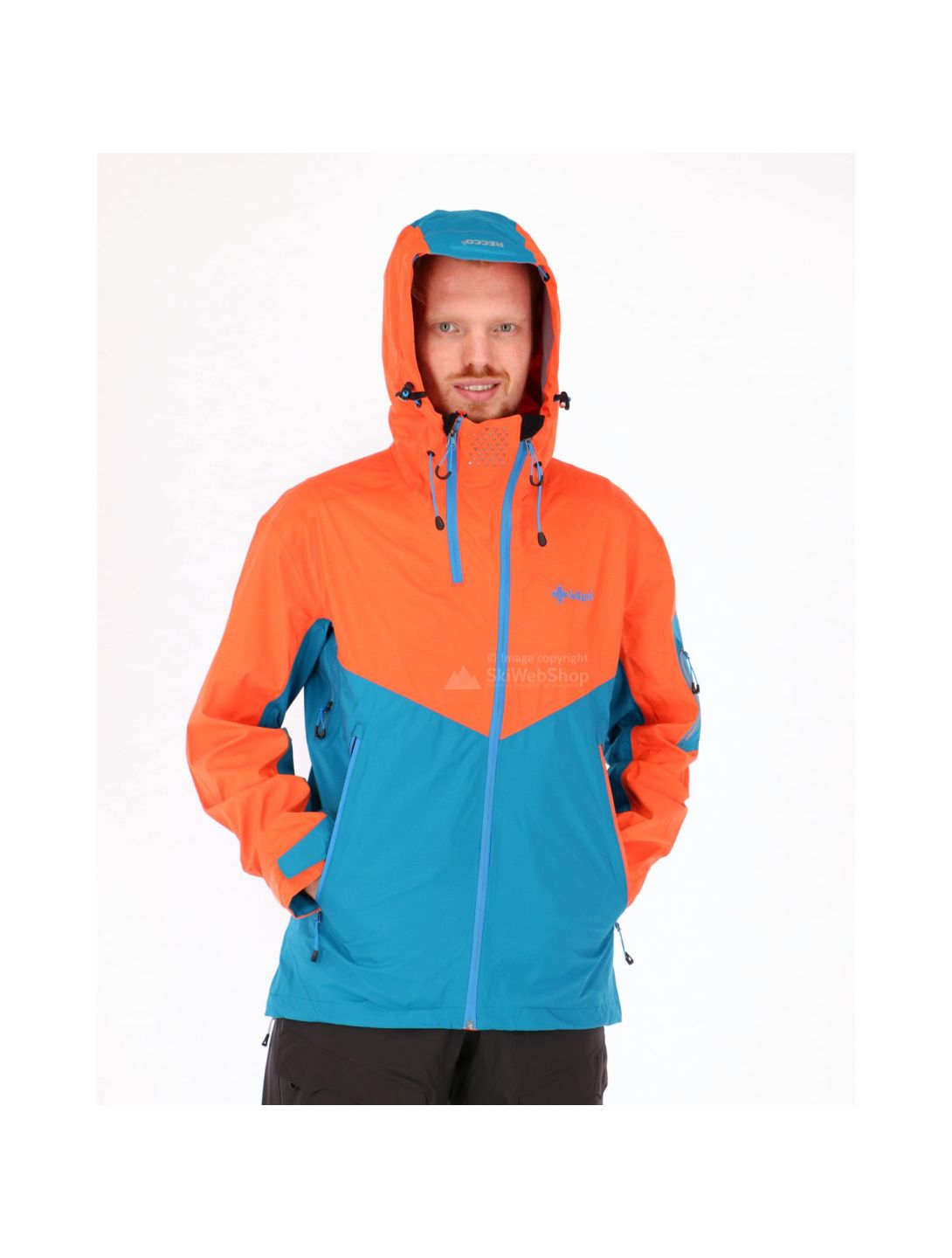 Kilpi, veste de ski à coque dure bleu, orange 