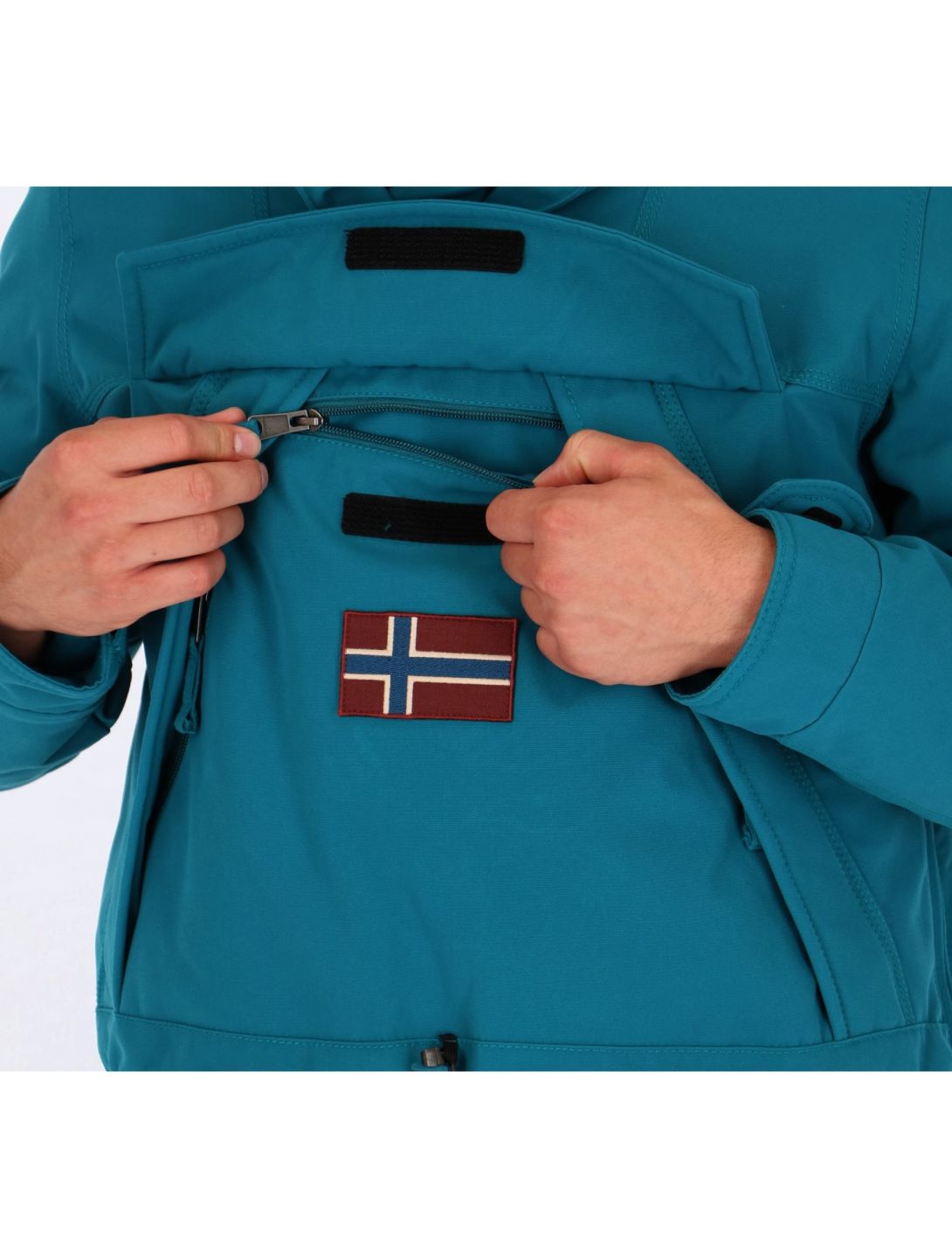 Napapijri, veste de ski bleu, vert 