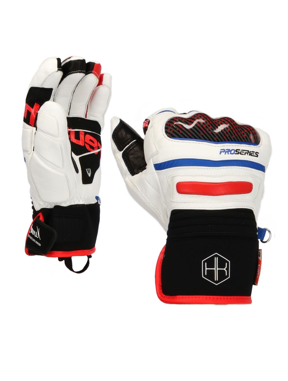 Reusch, gants de ski blanc, noir, rouge 