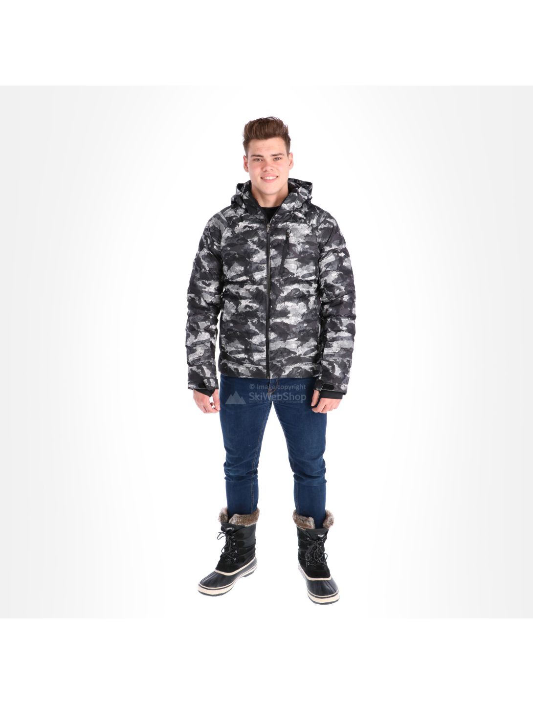 Spyder, Impulse Synthetic down veste de ski hommes camo distress noir 