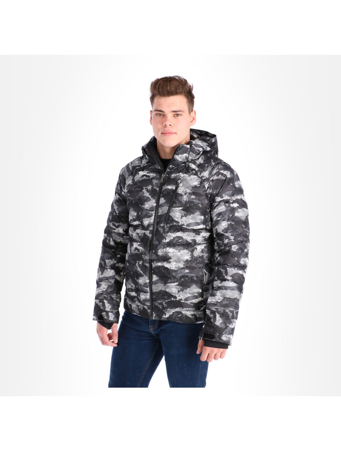 Spyder, Impulse Synthetic down veste de ski hommes camo distress noir 