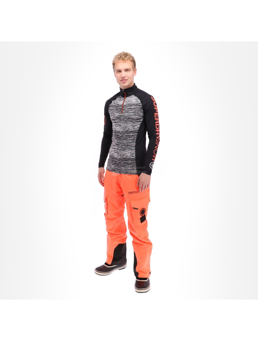 Superdry, pull de ski hommes carbon space dye gris 