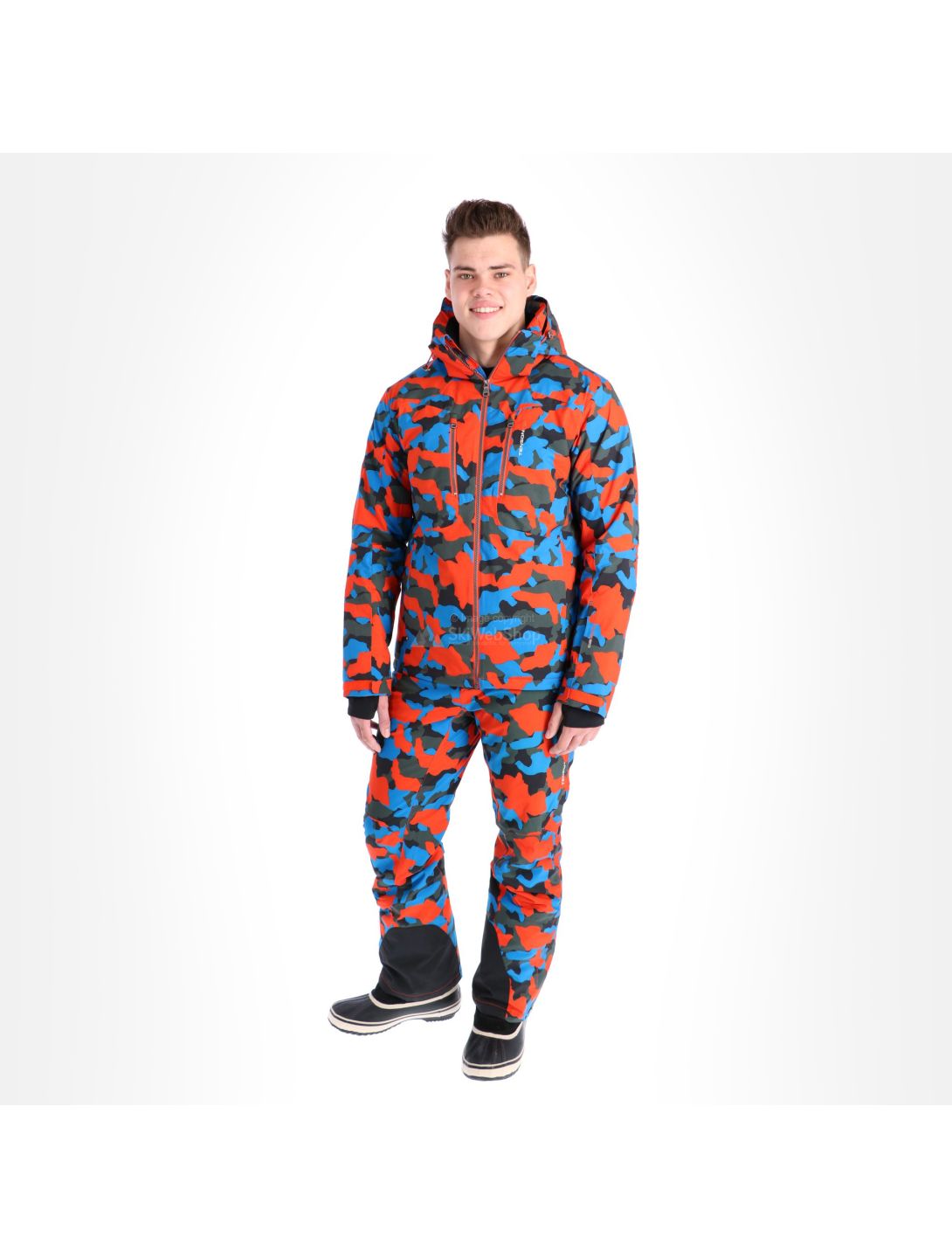 Tenson, Yanis Camo veste de ski hommes orange 