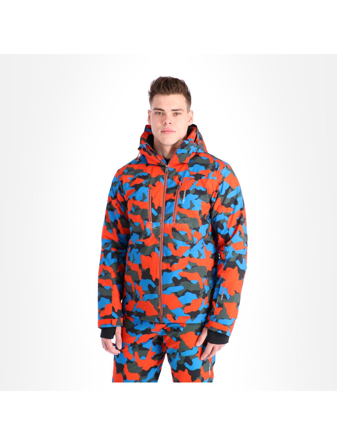 Tenson, Yanis Camo veste de ski hommes orange 