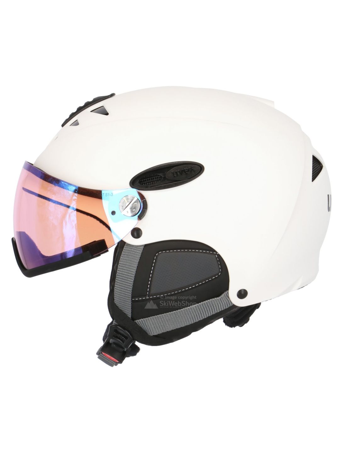 Uvex, HLMT 300 Visor Vario ski helmet, matt white