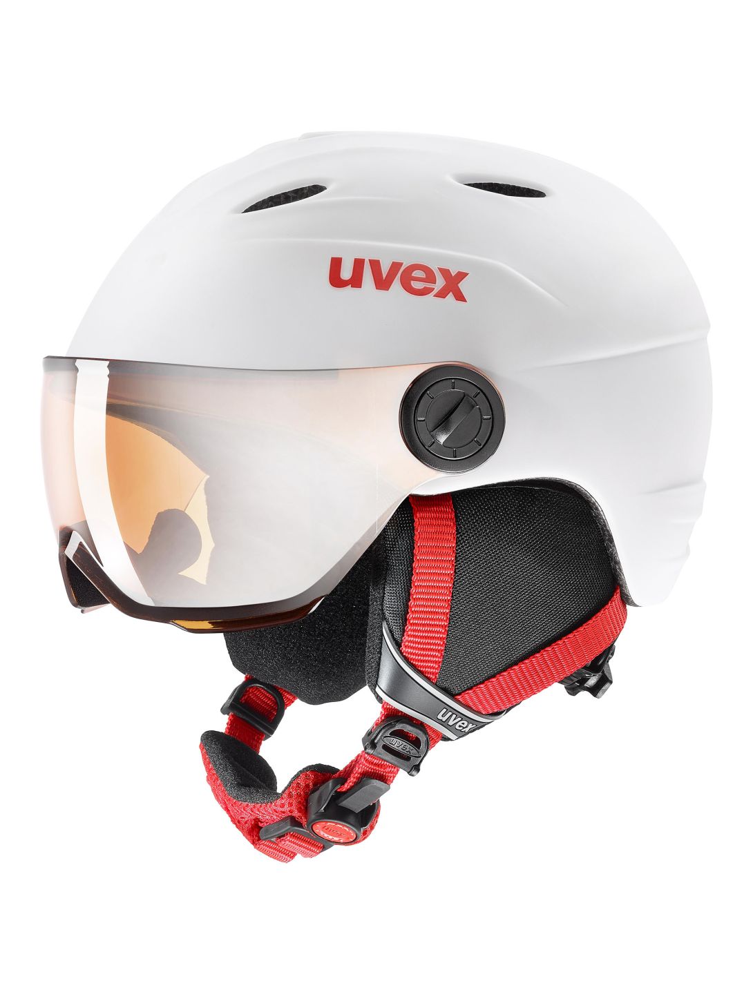 Uvex, Junior visor pro, ski helmet with visor, kids, white