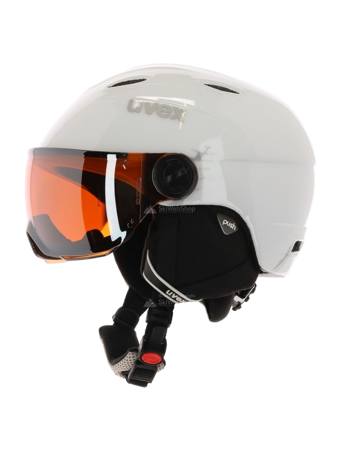 Uvex, Junior Visor Pro ski helmet, children, white-grey