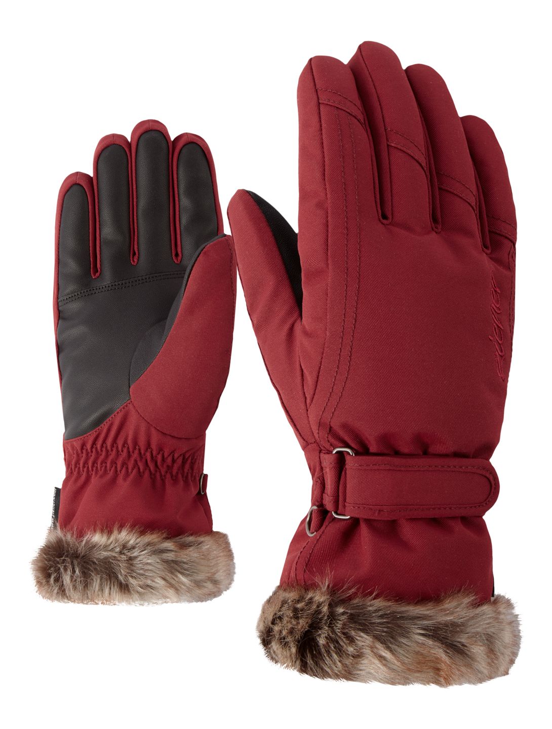 Ziener, gants de ski rouge 